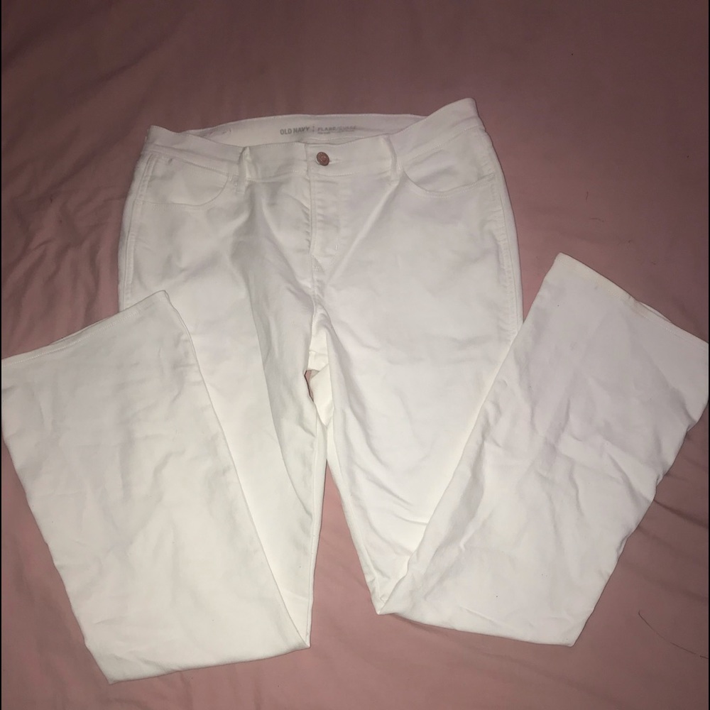 Old Navy white flare leg jeans size 14